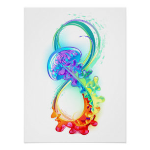 Póster Infinidad con las medusas del arcoiris