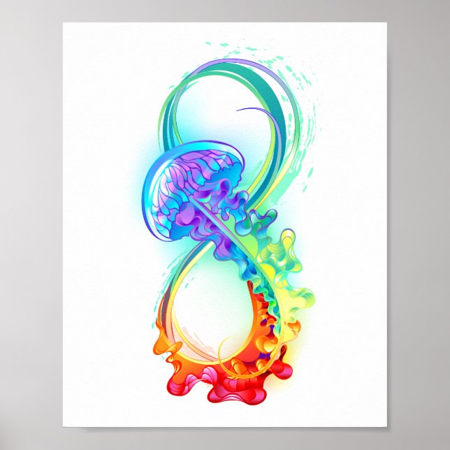 Póster Infinidad con las medusas del arcoiris (Frente)