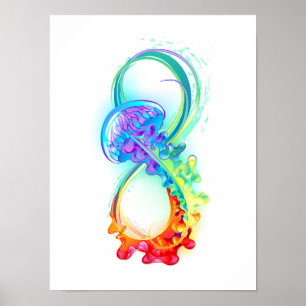Póster Infinidad con las medusas del arcoiris