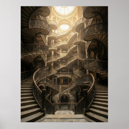 Póster Infinite Staircase Grand Architecture
