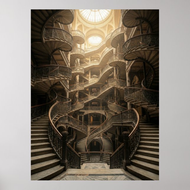 Póster Infinite Staircase Grand Architecture (Frente)