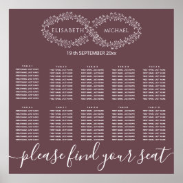 Póster Infinito burgundy botánico romántico elegante