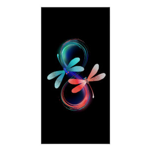 Póster Infinito con libélulas brillantes