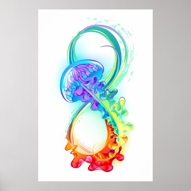 Póster Infinito con medusa arcoíris (Frente)