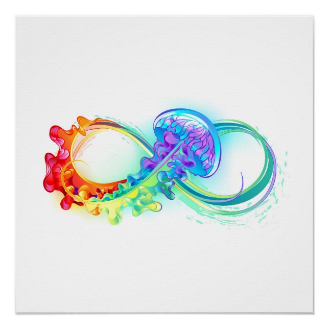Póster Infinito con medusa arcoíris (Anverso)