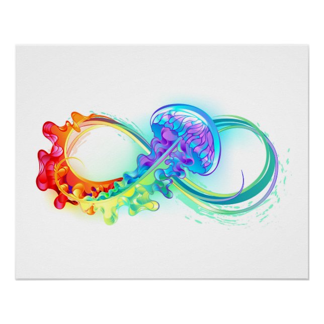 Póster Infinito con medusa arcoíris (Anverso)