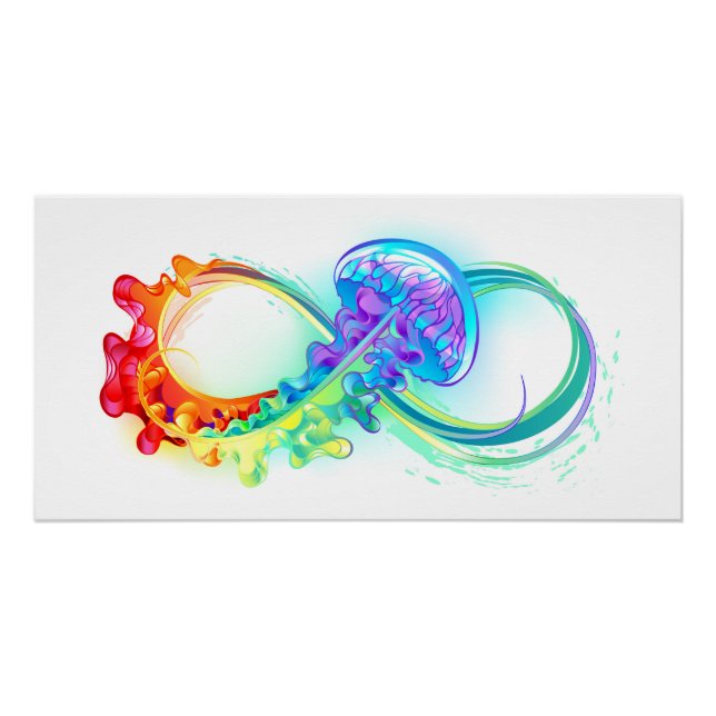 Póster Infinito con medusa de arcoíris (Anverso)