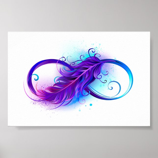 Póster Infinito con plumas púrpura (Frente)
