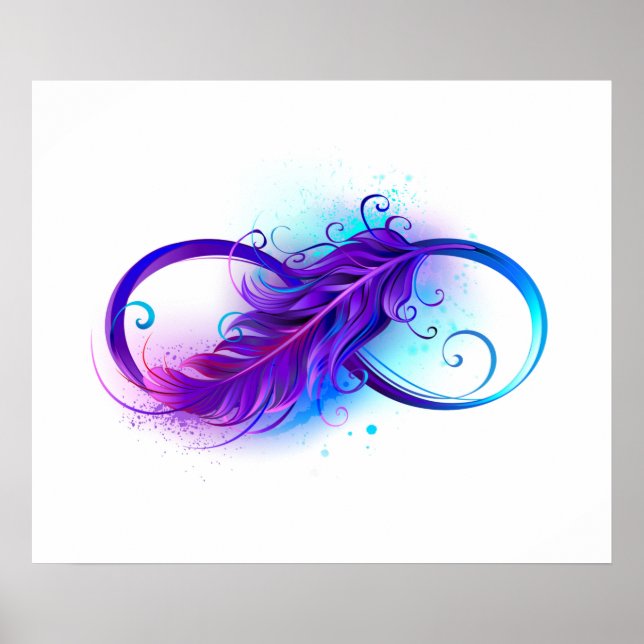 Póster Infinito con plumas púrpura (Frente)