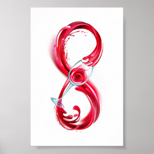 Póster Infinito con vino Rojo