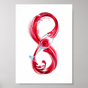 Póster Infinito con vino Rojo