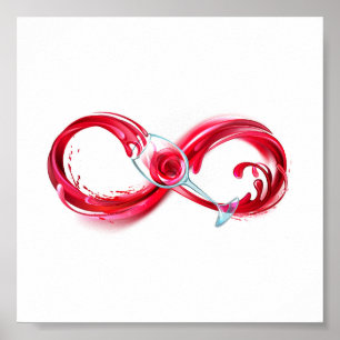 Póster Infinito con vino Rojo