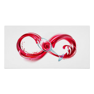 Póster Infinito con vino Rojo