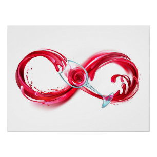 Póster Infinito con vino Rojo
