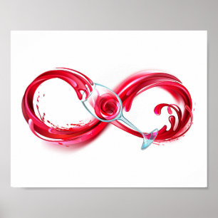 Póster Infinito con vino Rojo