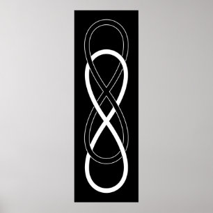 Póster Infinito doble del símbolo - negro y blanco