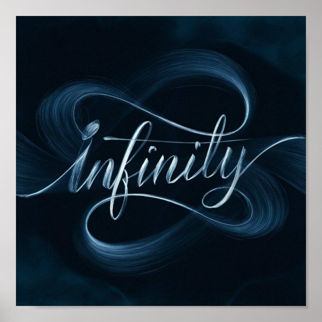 Póster Infinity - Calligrafía en inglés (Frente)