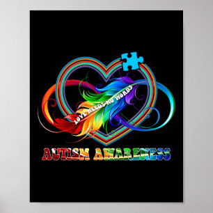 Póster Infinity Heart Love Autism Awareness No necesita p
