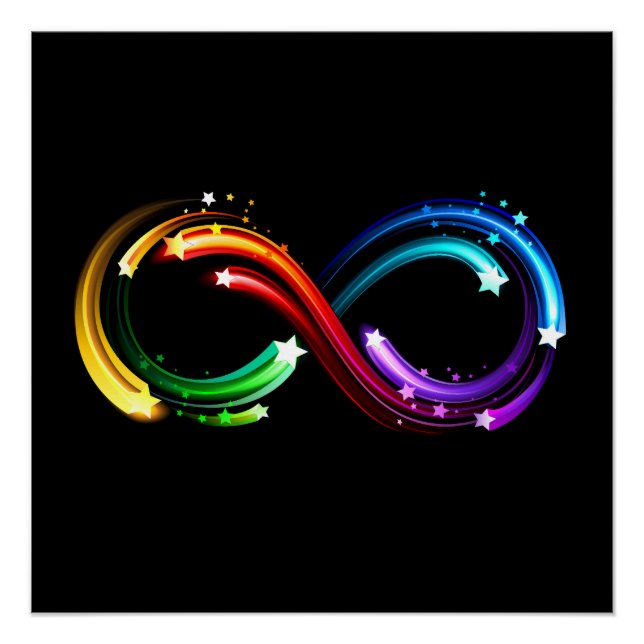 Póster Infinity symbol of rainbow comets (Anverso)