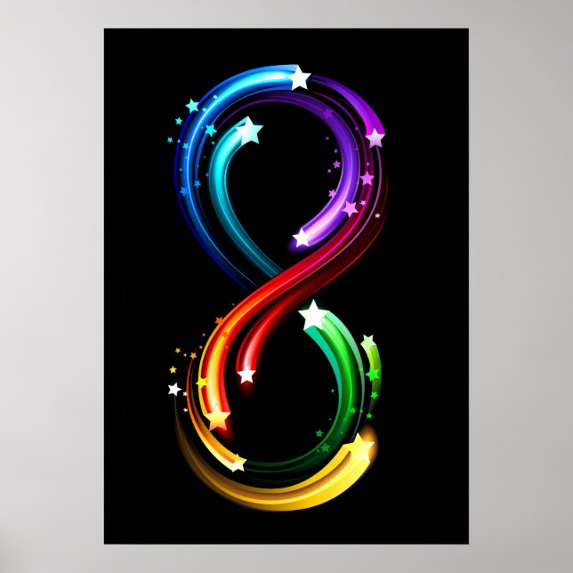 Póster Infinity symbol of rainbow comets (Frente)