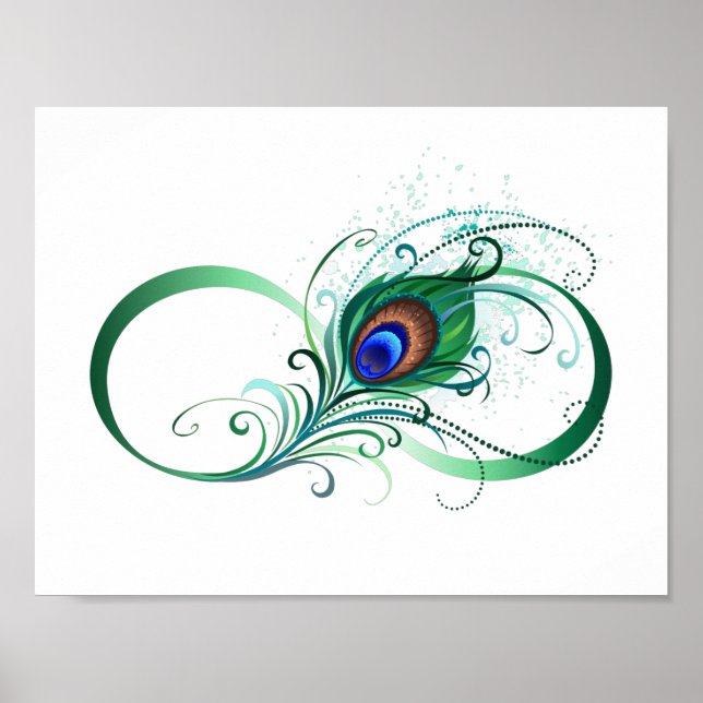 Póster Infinity Symbol with Peacock Feather (Frente)