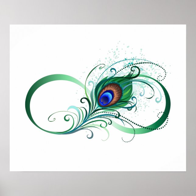 Póster Infinity Symbol with Peacock Feather (Frente)