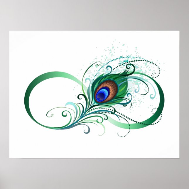 Póster Infinity Symbol with Peacock Feather (Frente)
