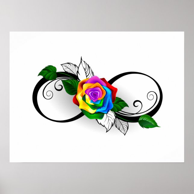 Póster Infinity Symbol with Rainbow Rose (Frente)