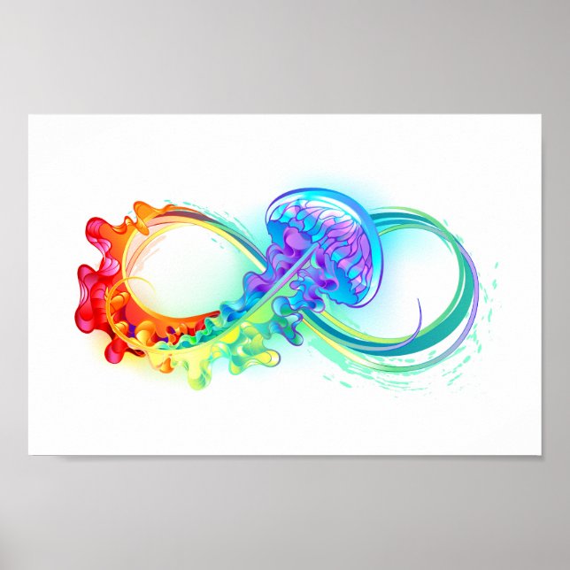 Póster Infinity with Rainbow Jellyfish (Frente)