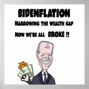 Póster Inflación divertida anti biden Bidenflation