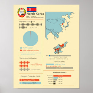 Póster Infografía de Corea del Norte