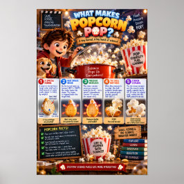 Póster Infografía de qué hace que el maíz palomero estall