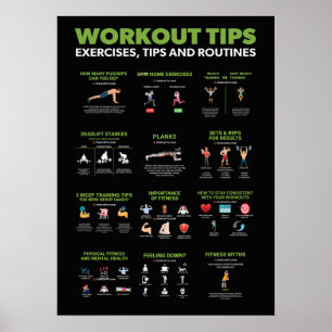 Póster Infografía de salud y fitness - Dieta y ejercicio