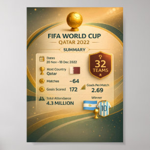 Póster Infográfico de la Copa Mundial de 2022 en Q