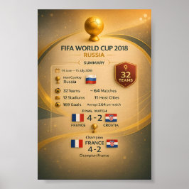 Póster Infográfico de la Copa Mundial Rusia 2018