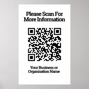 Póster Información de diseño de código QR