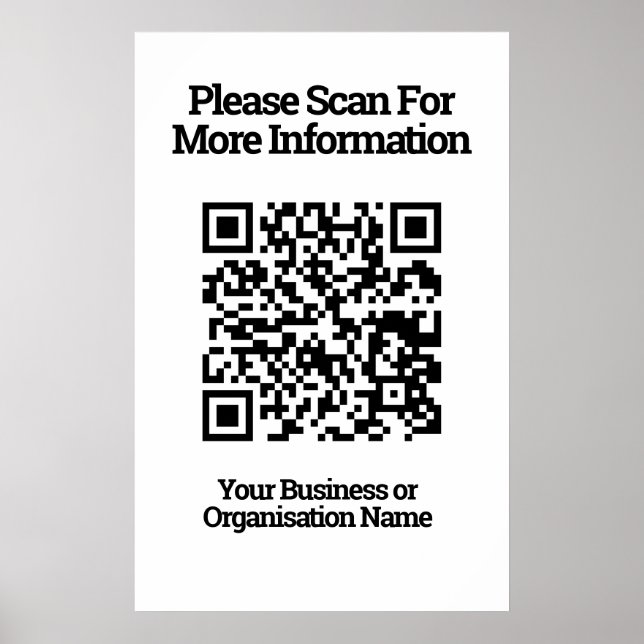 Póster Información de diseño de código QR (Frente)