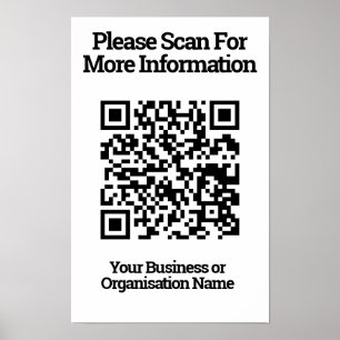 Póster Información de diseño de código QR