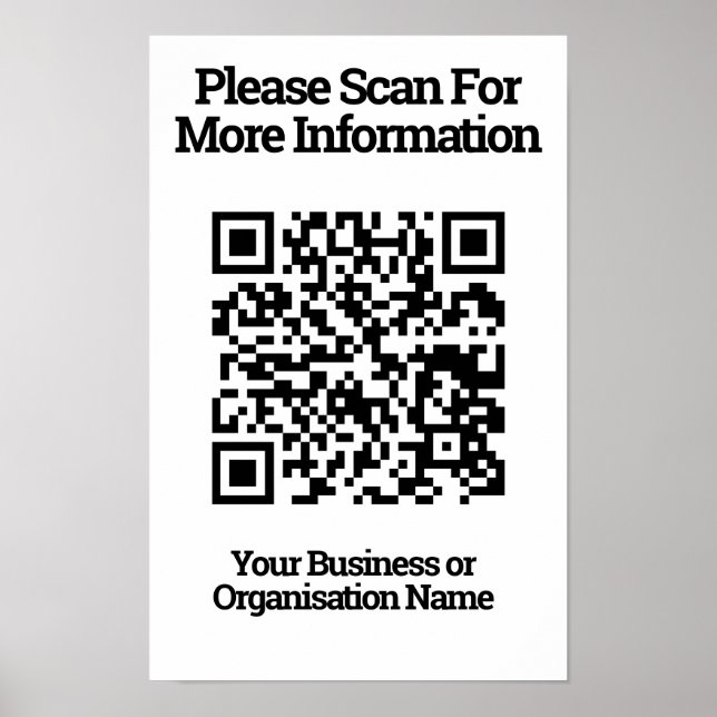 Póster Información de diseño de código QR (Frente)