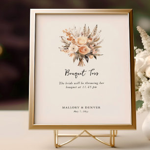 Póster Información de la recepción de boda neutral para l