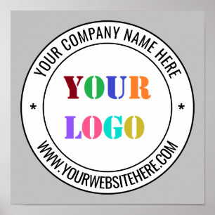 Póster Información de su logotipo empresarial ejemplo de