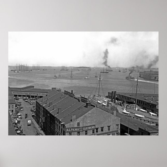 Póster Información general sobre el puerto de Boston (Frente)