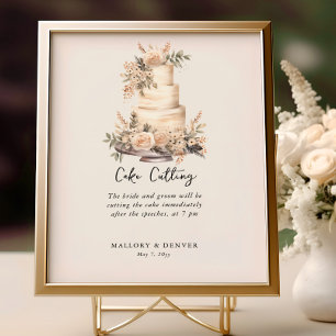 Póster Información sobre la recepción de la boda neutral