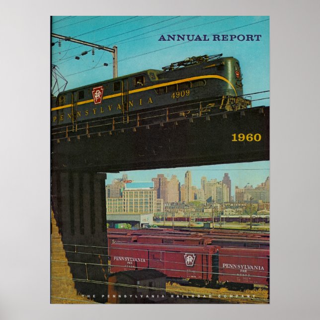 Póster Informe Anual de Pennsylvania Railroad 1960 (Frente)