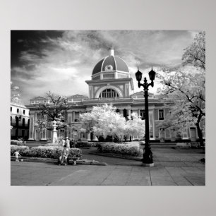 Póster Infra Red ofParliament in Cienfuegos Cuba called