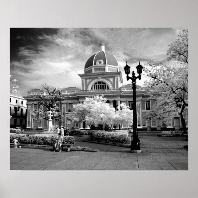 Póster Infra Red ofParliament in Cienfuegos Cuba called (Frente)