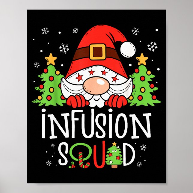Póster Infusion Nurse Squad Santa Stethoscope Nurse Chris (Frente)