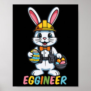 Póster Ingeniera de huevos Diez de Pascua Difícil para la