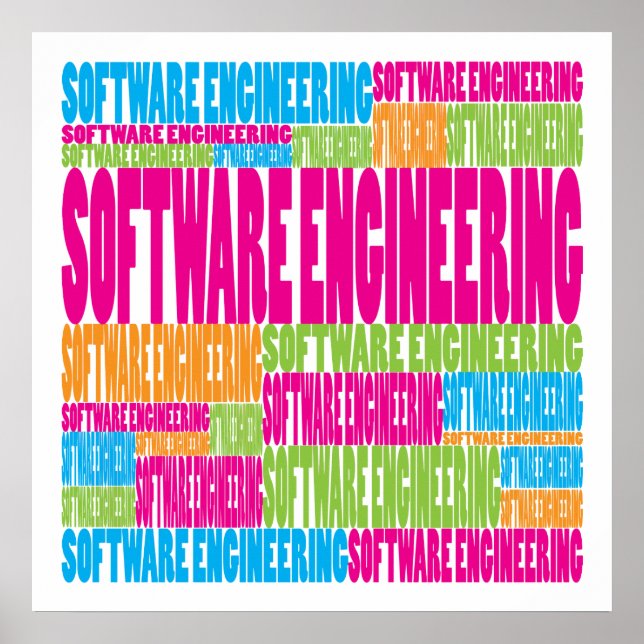 Póster Ingeniería de software colorida (Frente)