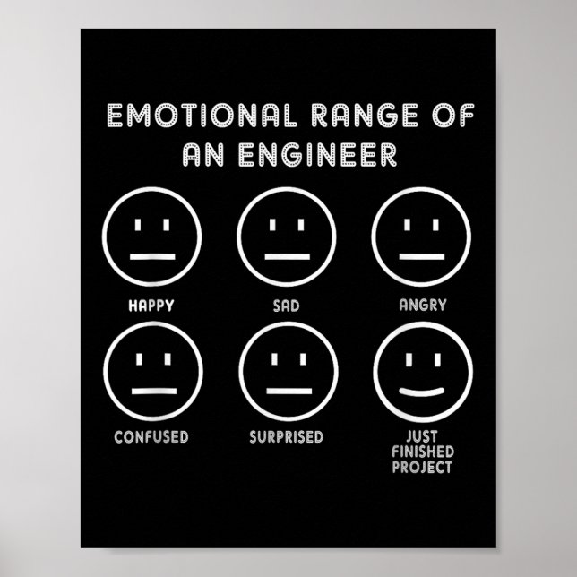 Póster Ingeniería divertida, rango emocional de un ingeni (Frente)
